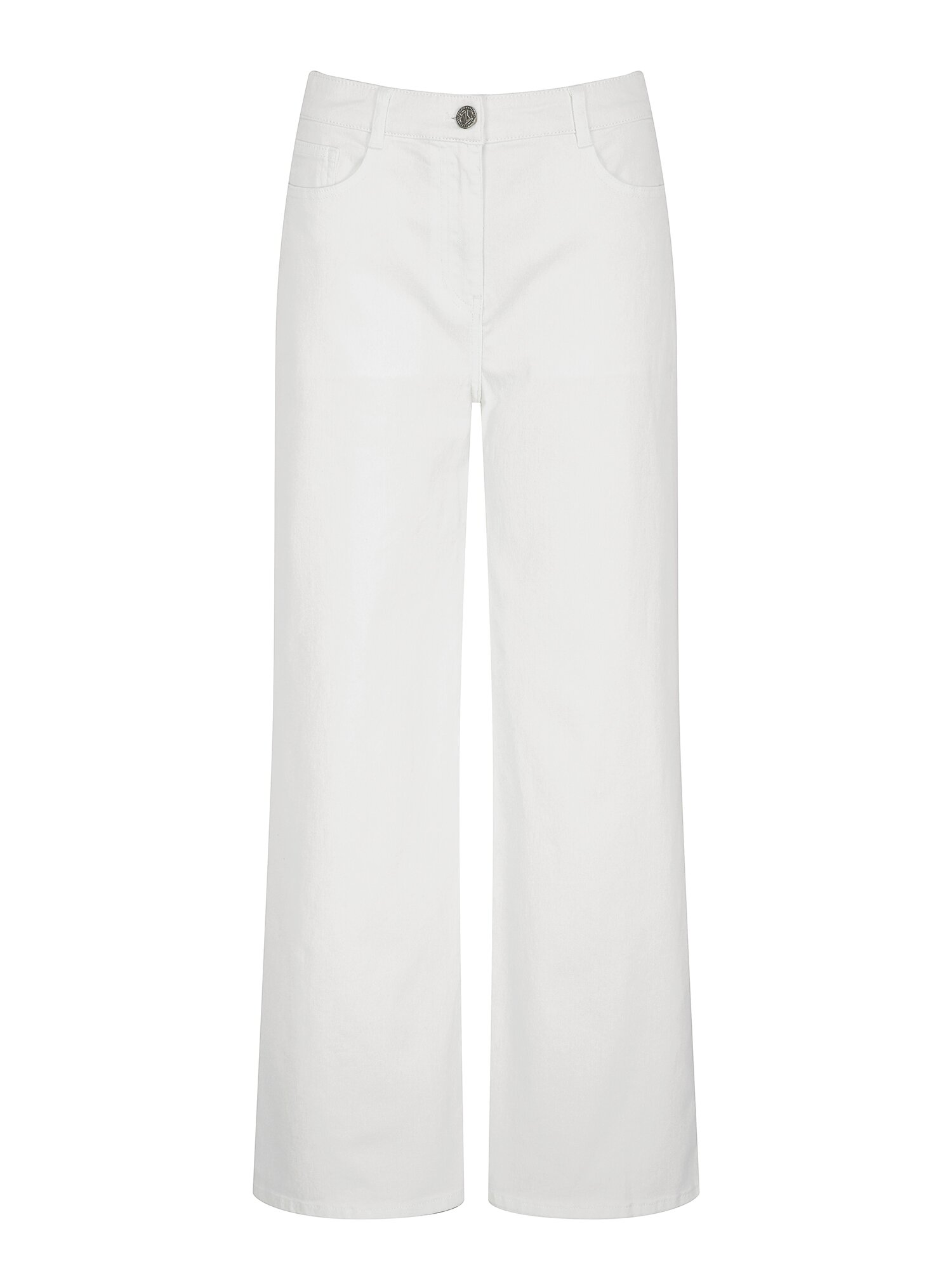 백 밴딩 와이드 데님 팬츠  (WHITE)