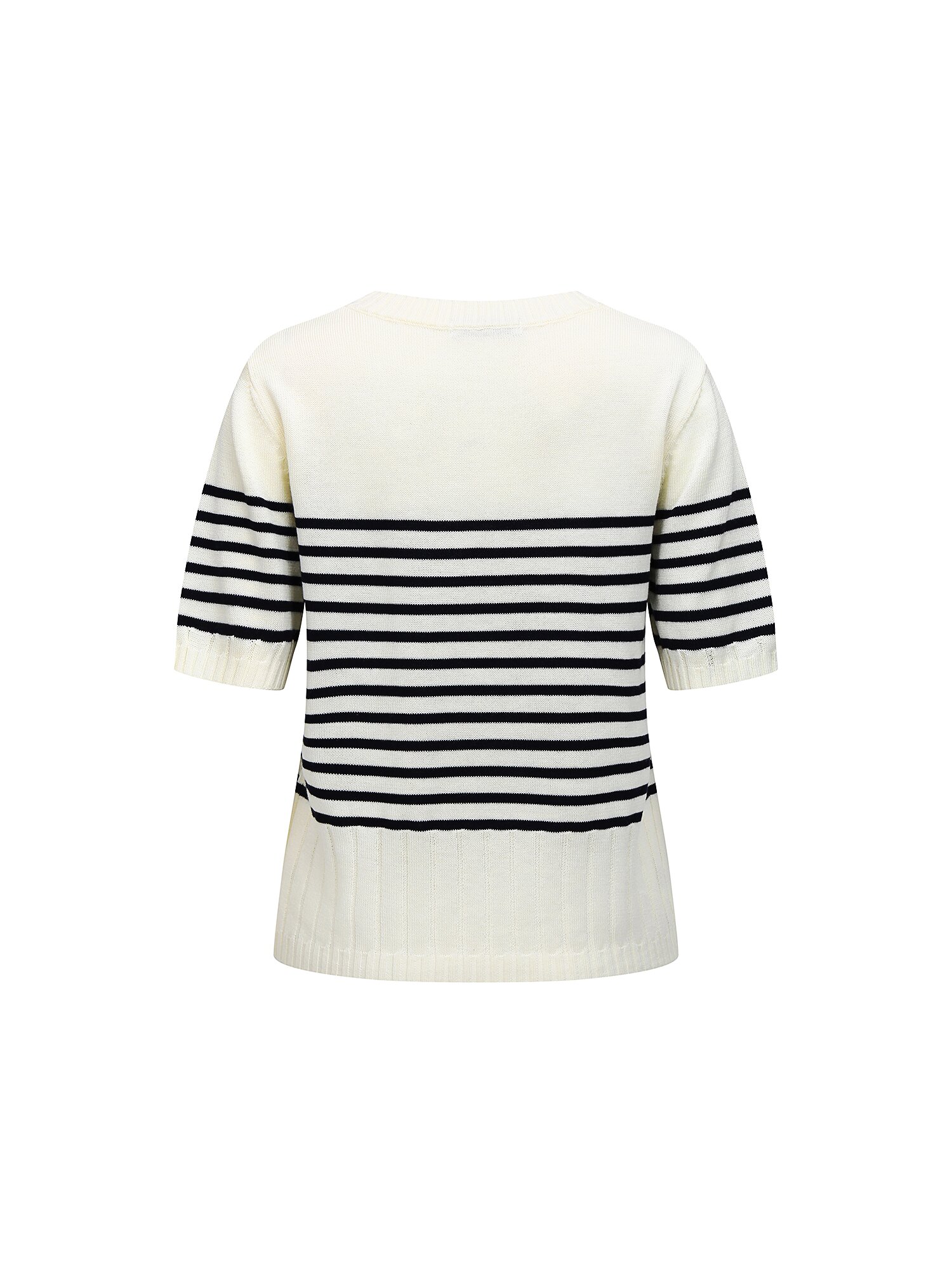 스트라이프 하프 슬리브 니트 (NAVY)