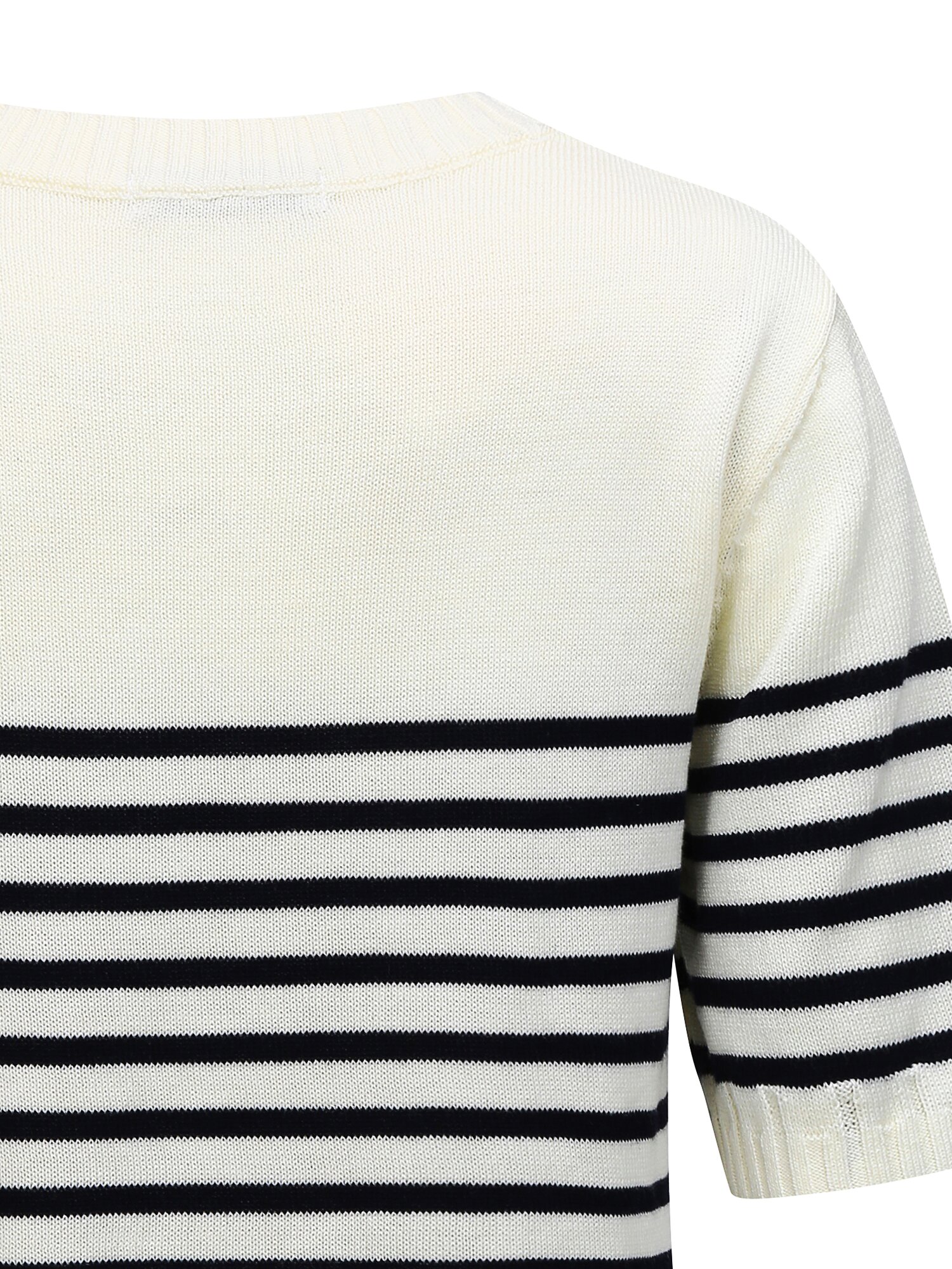 스트라이프 하프 슬리브 니트 (NAVY)