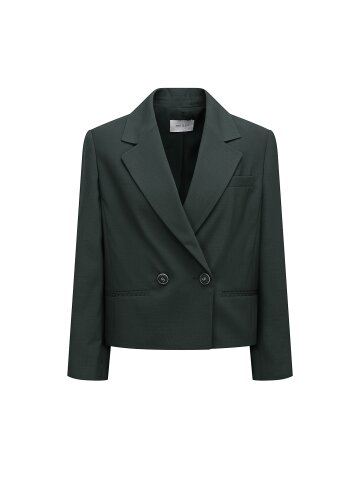 스티치 포켓 더블 크롭 재킷 