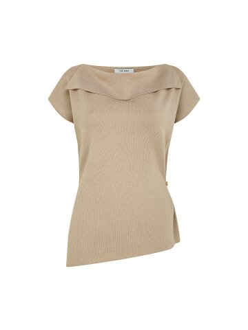 언밸런스 카울넥 풀오버 니트 