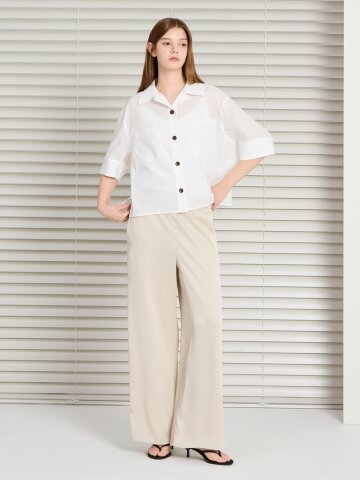 링클 밴딩 와이드 팬츠 