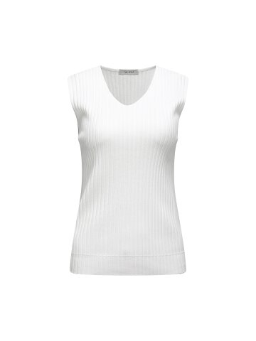 골지 슬리브리스 브이넥 니트 