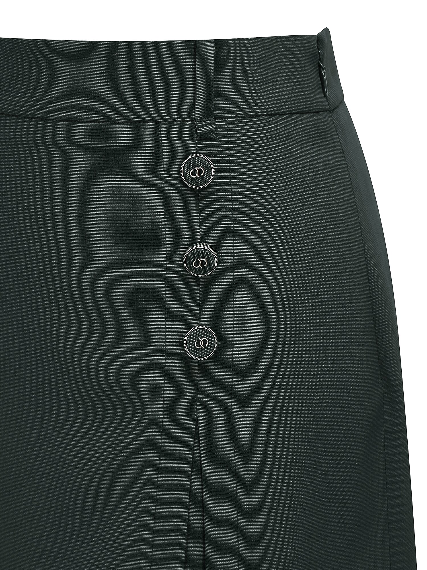 버튼 장식 컷아웃 A라인 스커트 (GREY)