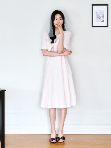 스퀘어 플레어 원피스 +재킷 세트 