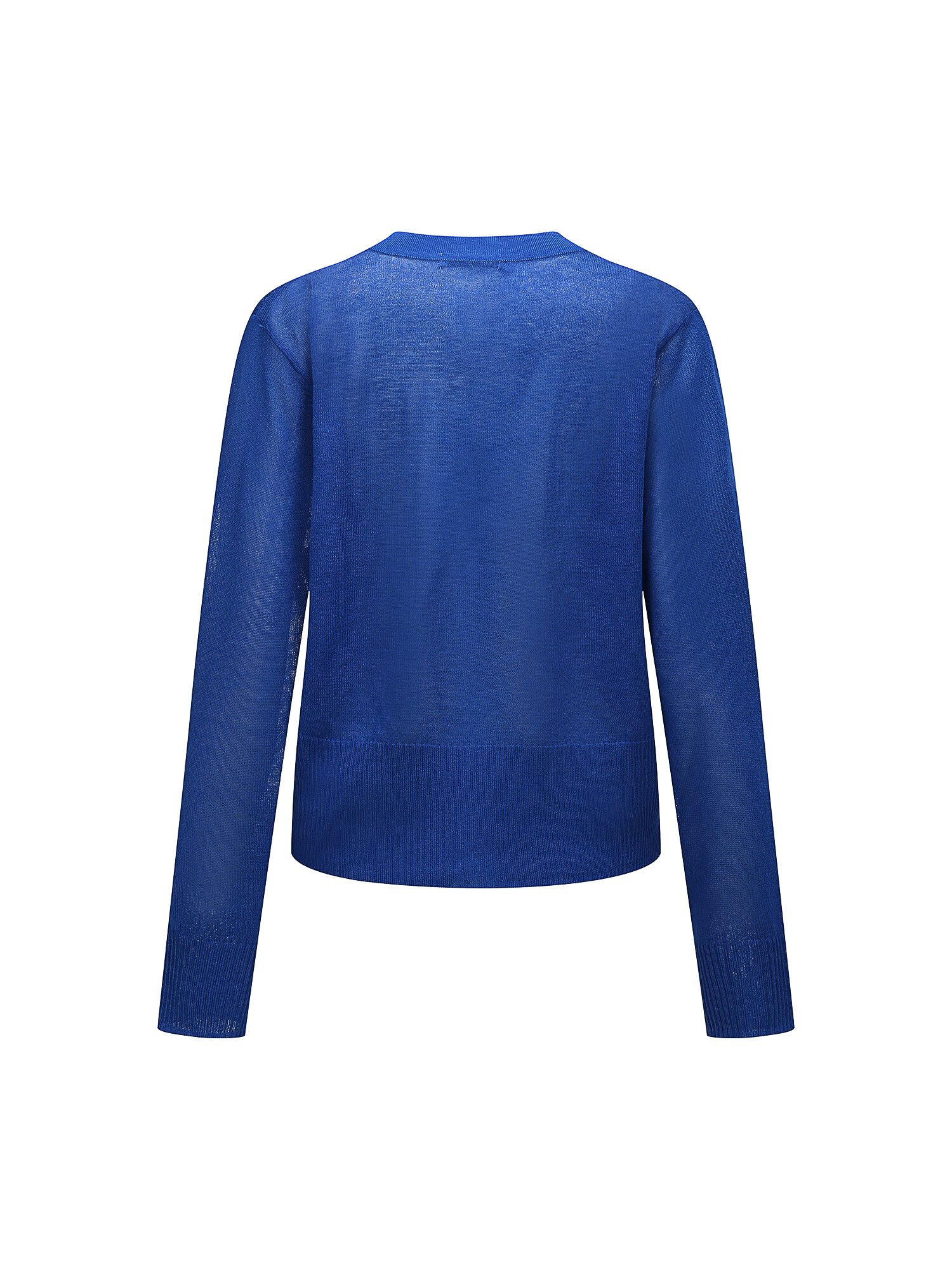 시스루 자카드 브이넥 가디건 (BLUE)