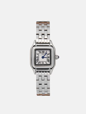 여성 포멀 실버 메탈 링크 밴드 사각 워치 스퀘어 블루핸즈 손목시계 LMY010