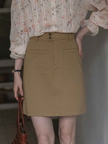 4/28 예약배송_DA_Twill straight short skirt