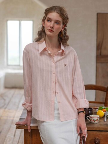 4/28 예약배송_DA_Mist jacquard striped shirt_2color