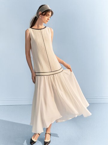 4/28 예약배송_YY_One-line black white dress