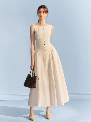 4/28 예약배송_YY_Elegant waist pleated dress