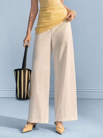 4/28 예약배송_YY_Loose straight white pants