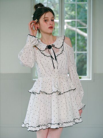 5/4 예약배송_Cest_Sweet polka dot collar dress