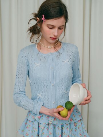 Cest_Bow pearl button cardigan