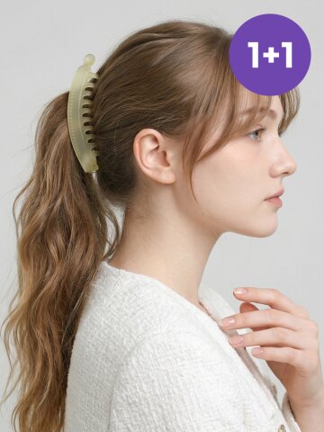 오리렌 1+1 반투명 빅 라지 바나나핀 파스텔 헤어핀 긴머리 올림머리 고정 집게핀 A293