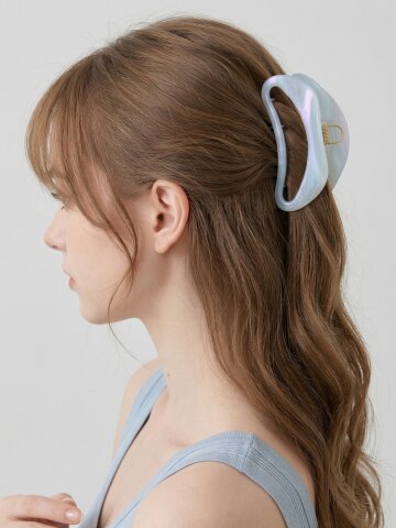 에리나 반짝 펄 헤어핀 유광 빅사이즈 올림머리 빅 고정 집게핀 A294