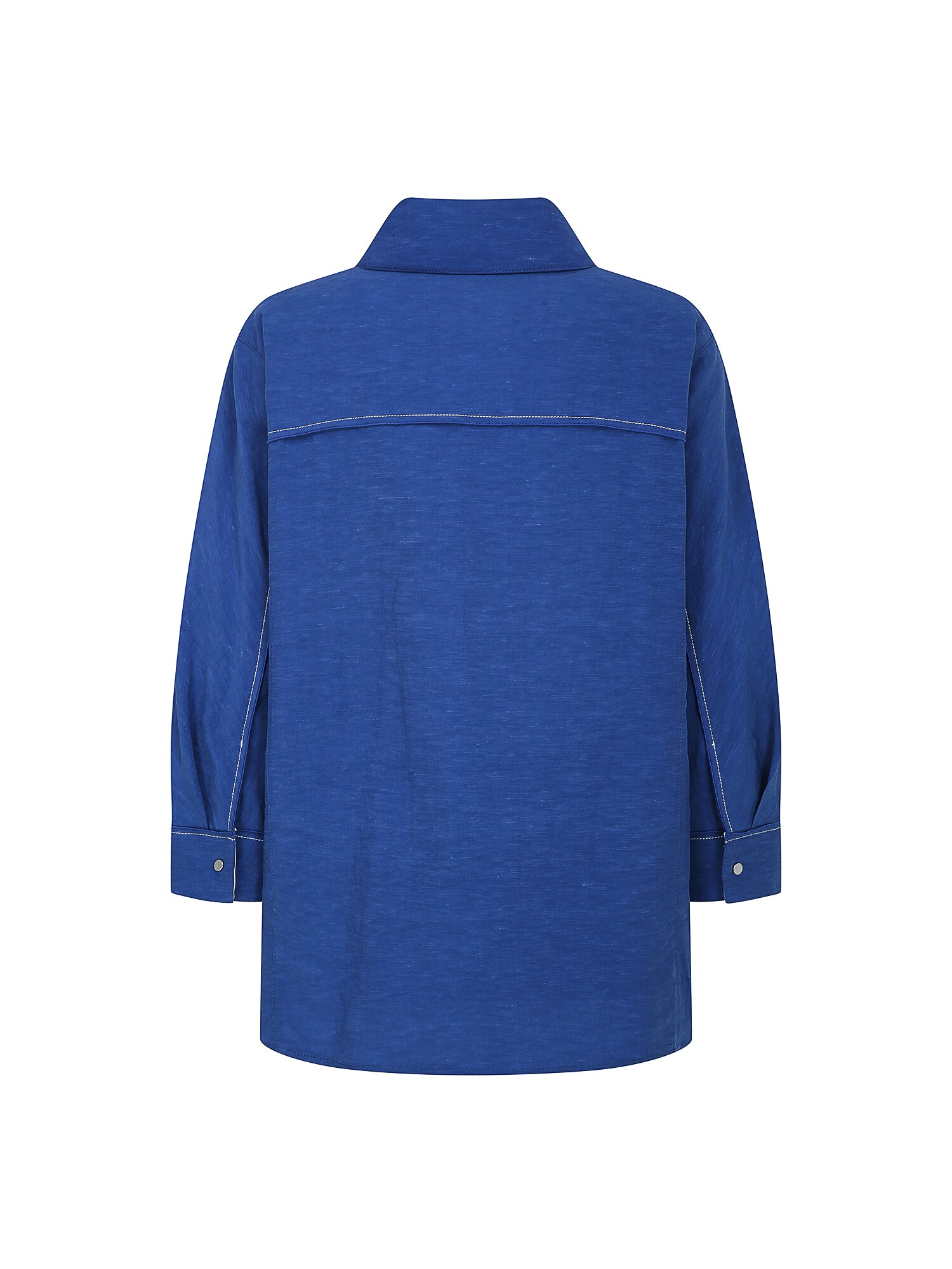 린넨 롤업 7부 셔츠 재킷 (BLUE)