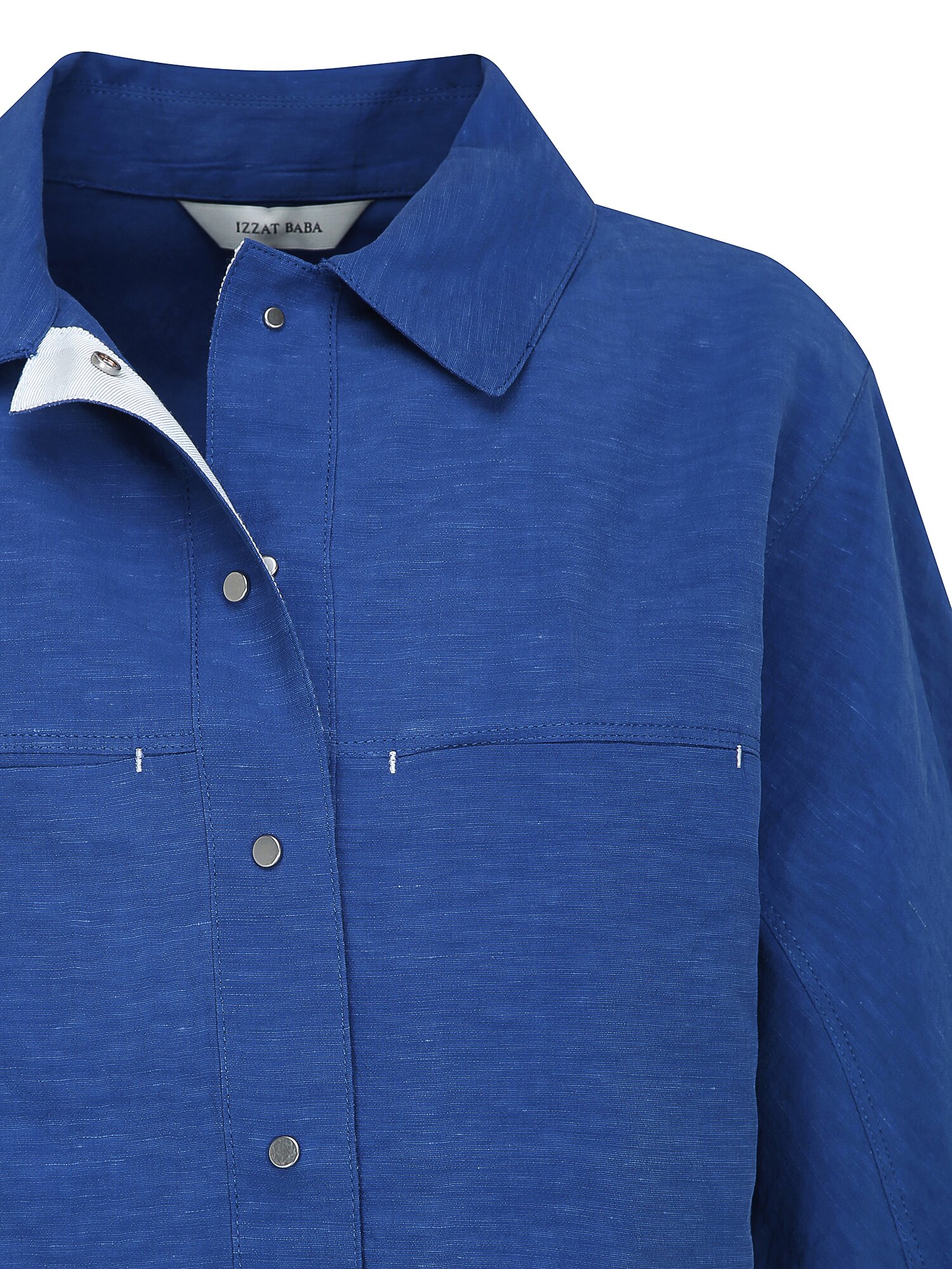 린넨 롤업 7부 셔츠 재킷 (BLUE)