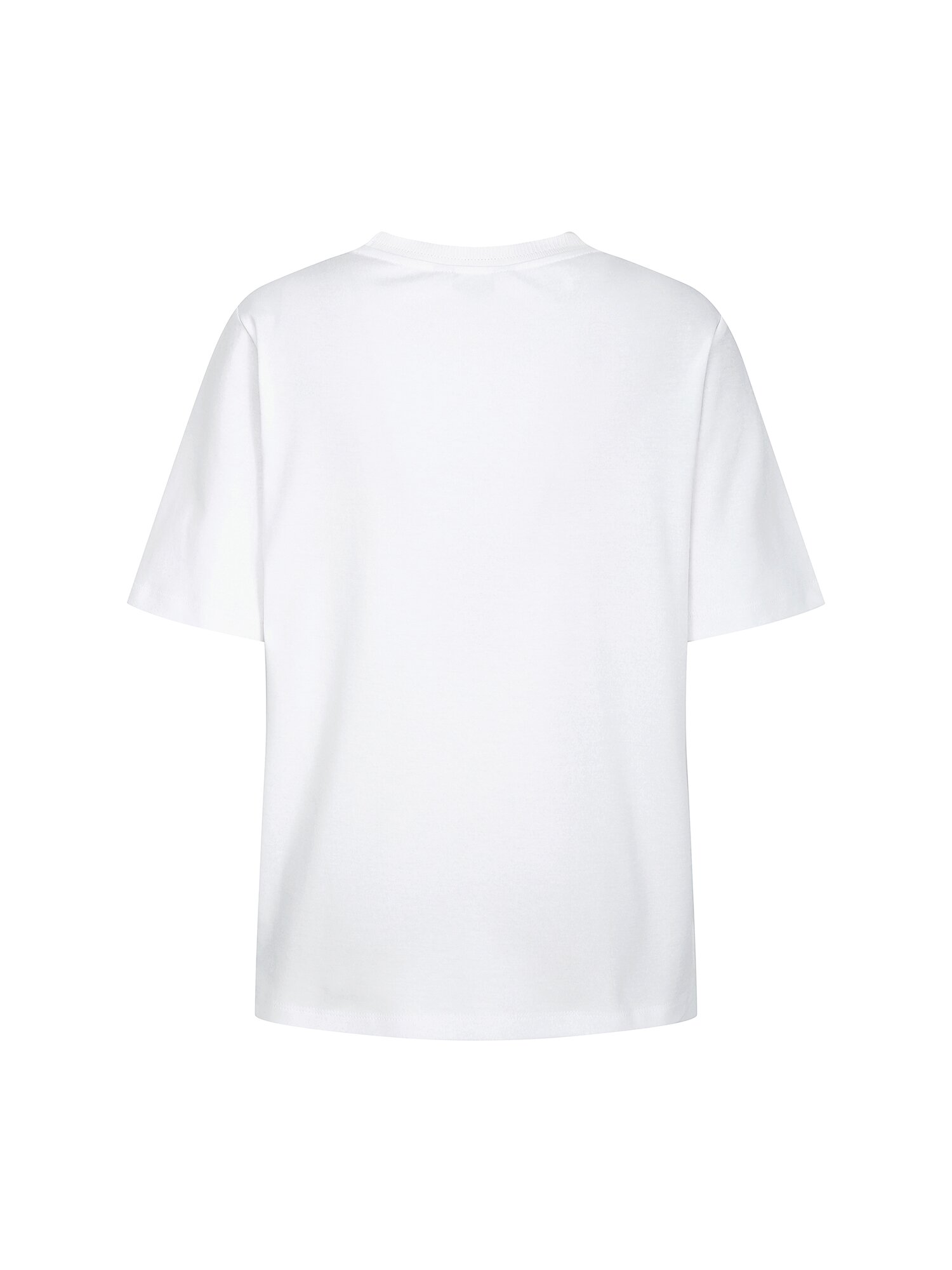 코튼 자수 프린트 비딩 티셔츠 (WHITE)