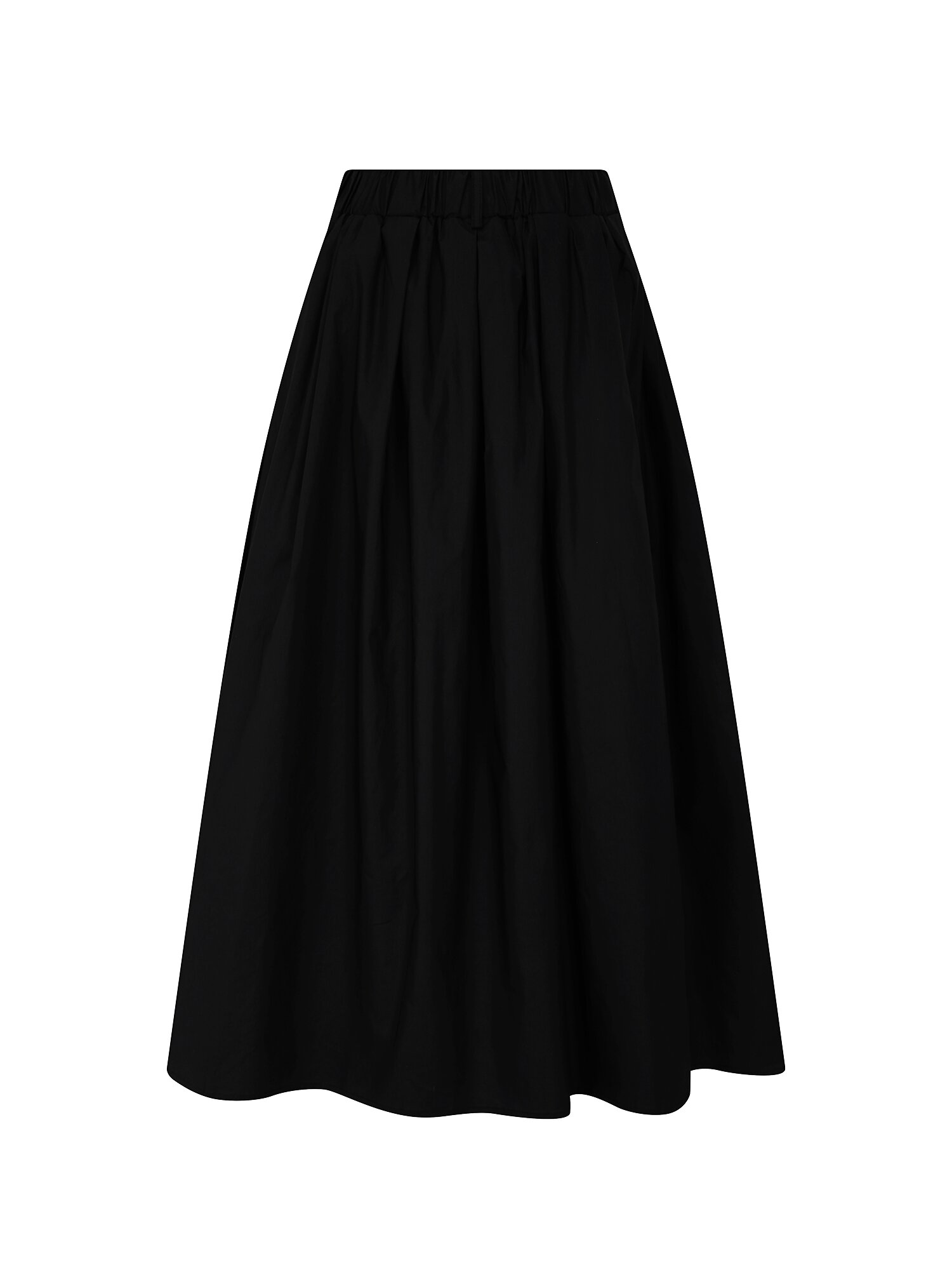 코튼 백 밴딩 플레어 스커트 (BLACK)