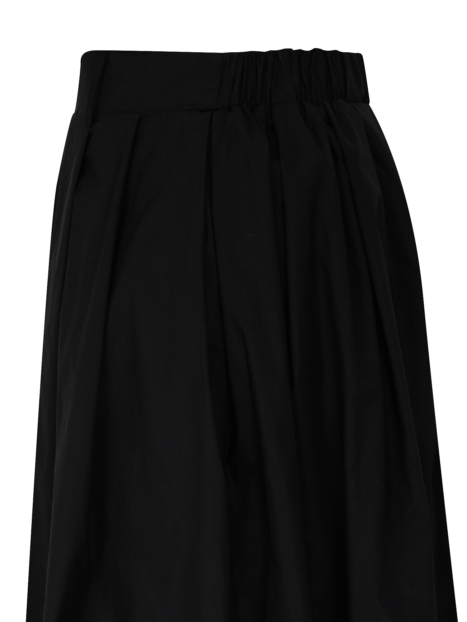 코튼 백 밴딩 플레어 스커트 (BLACK)