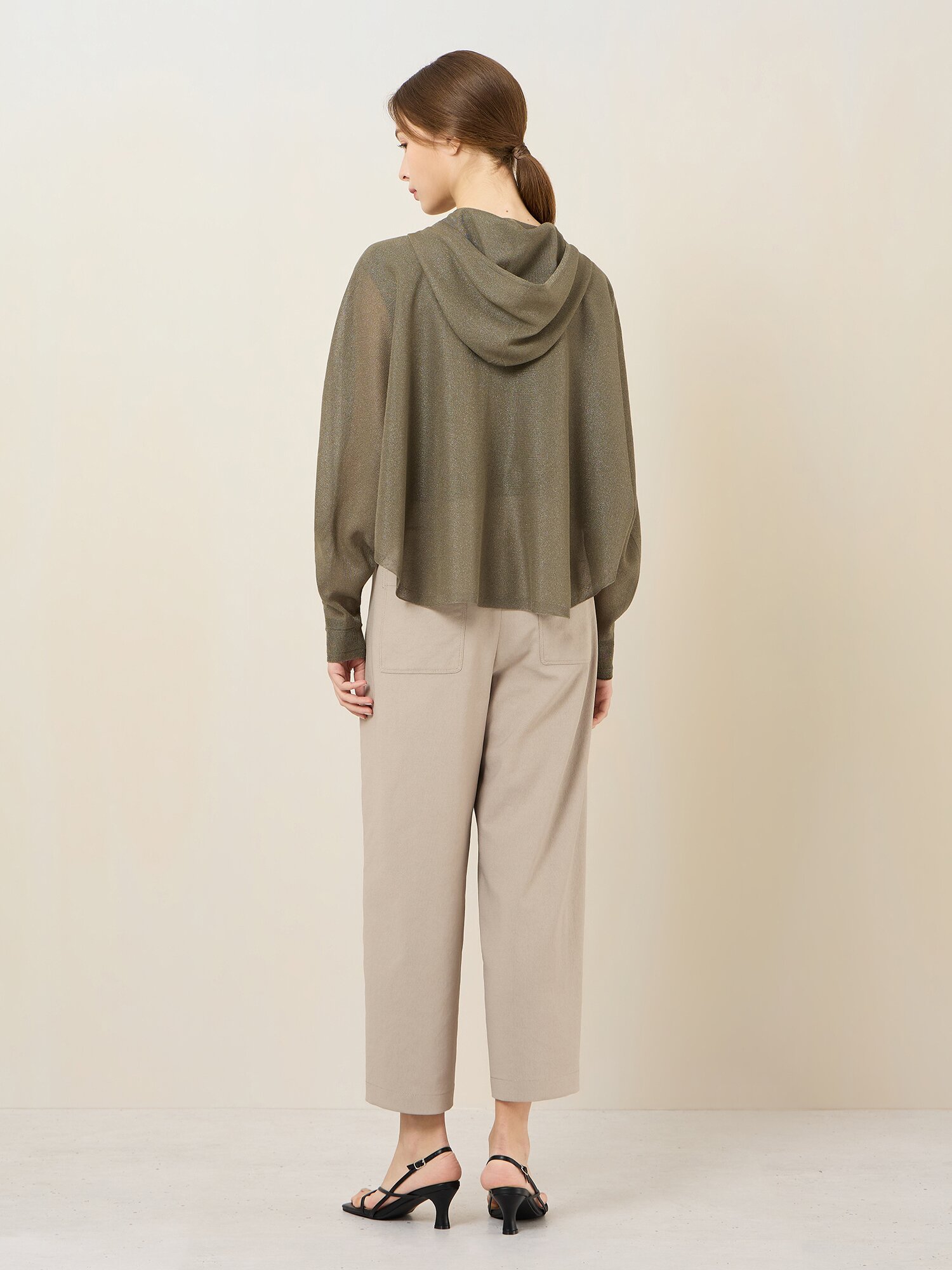 루즈핏 후드 가디건 슬리브리스 세트 (GREY)