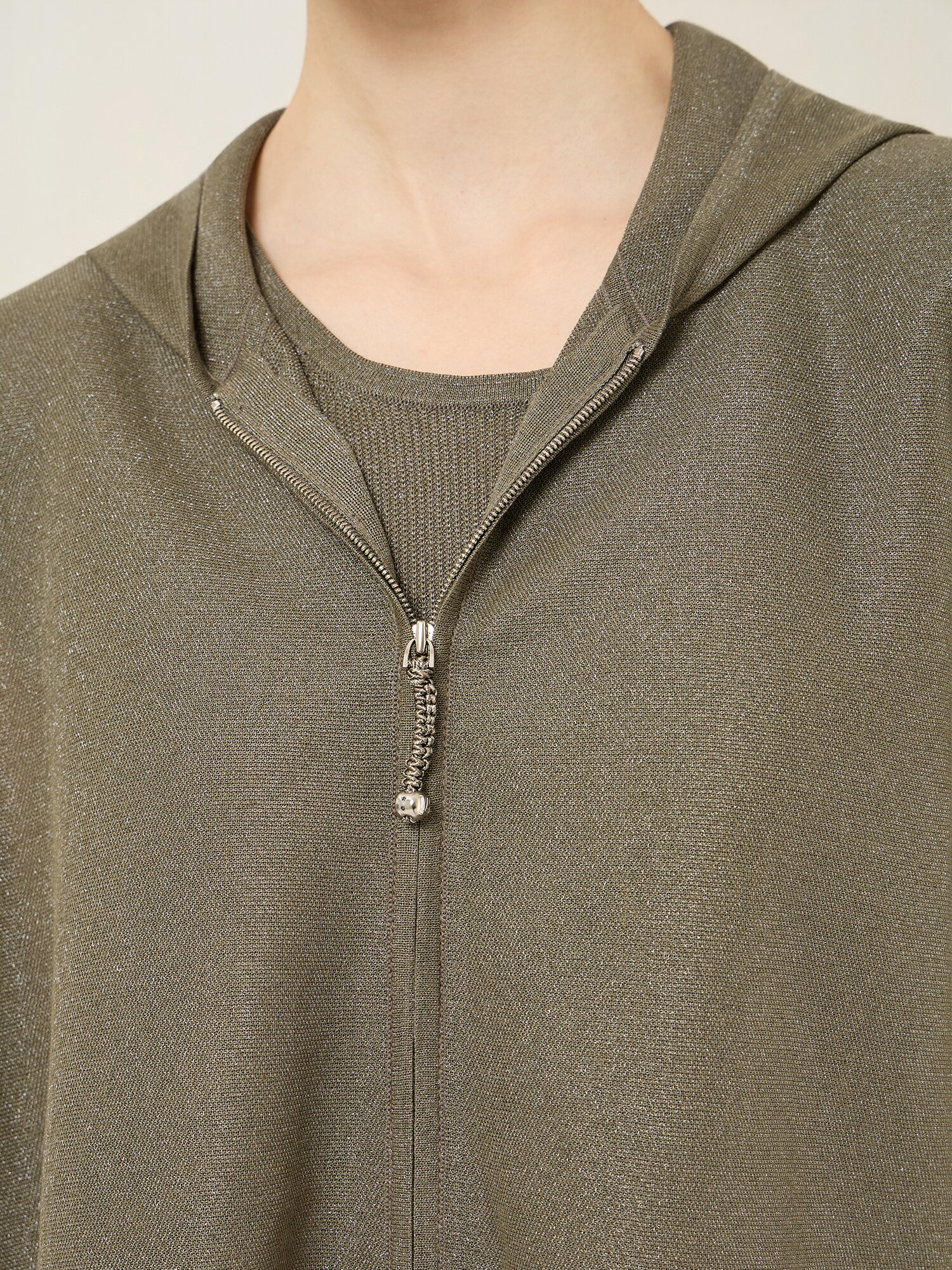 루즈핏 후드 가디건 슬리브리스 세트 (GREY)