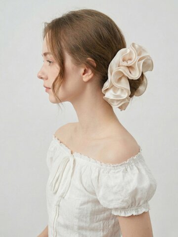 엘리즈 빅사이즈 스크런치 새틴 헤어끈 볼륨 포니테일 머리끈 B78