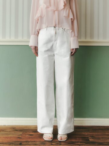 배럴 데님 팬츠 / 화이트
