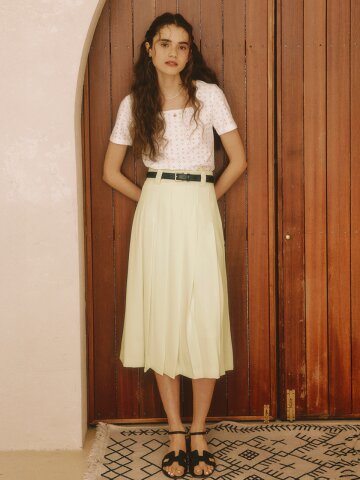 벨티드 플리츠 스커트_YHSK260405