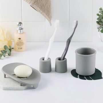 항균실리콘 욕실정리용품 2/4인세트(양치컵, 비누받침대, 칫솔꽂이)