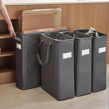 재활용 분리수거함 캐리백 슬림형+와이드형 풀세트 4P / 택배박스 가정용 휴지통