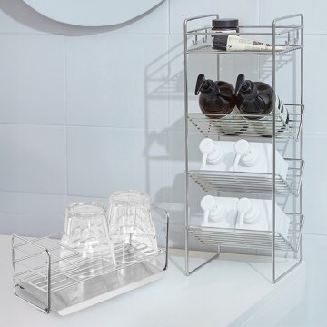 무디타 304 스텐 4단 샴푸랙 욕실 선반 S/L + 자동 물빠짐 선반