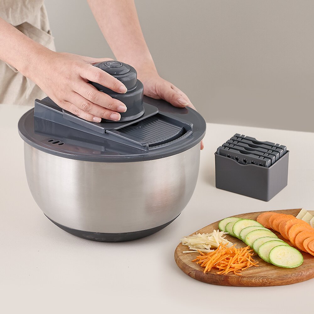 무디타 프로페셔널 304 스텐 믹싱볼 야채 탈수기 5L /  만능 채칼 6종 세트 믹싱볼 채반