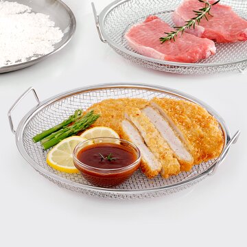 올스텐 핸들형 채반 접시 (19cm/22cm/24cm) / 메쉬트레이 튀김망