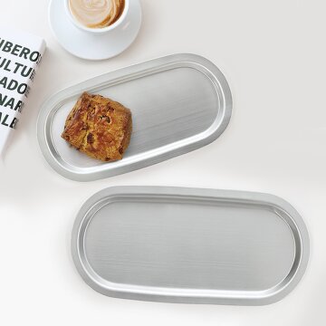 포스코 생산 최고급 스텐 무광 타원접시 24cm/28cm 트레이 플레이트