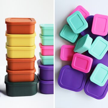 젤리팝 큐브 실리콘 밀폐용기 밥팩 3P세트 (소/중/대)