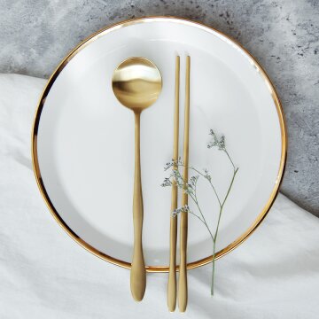 티타늄으로 도금한 골드블링 웨이브수저세트