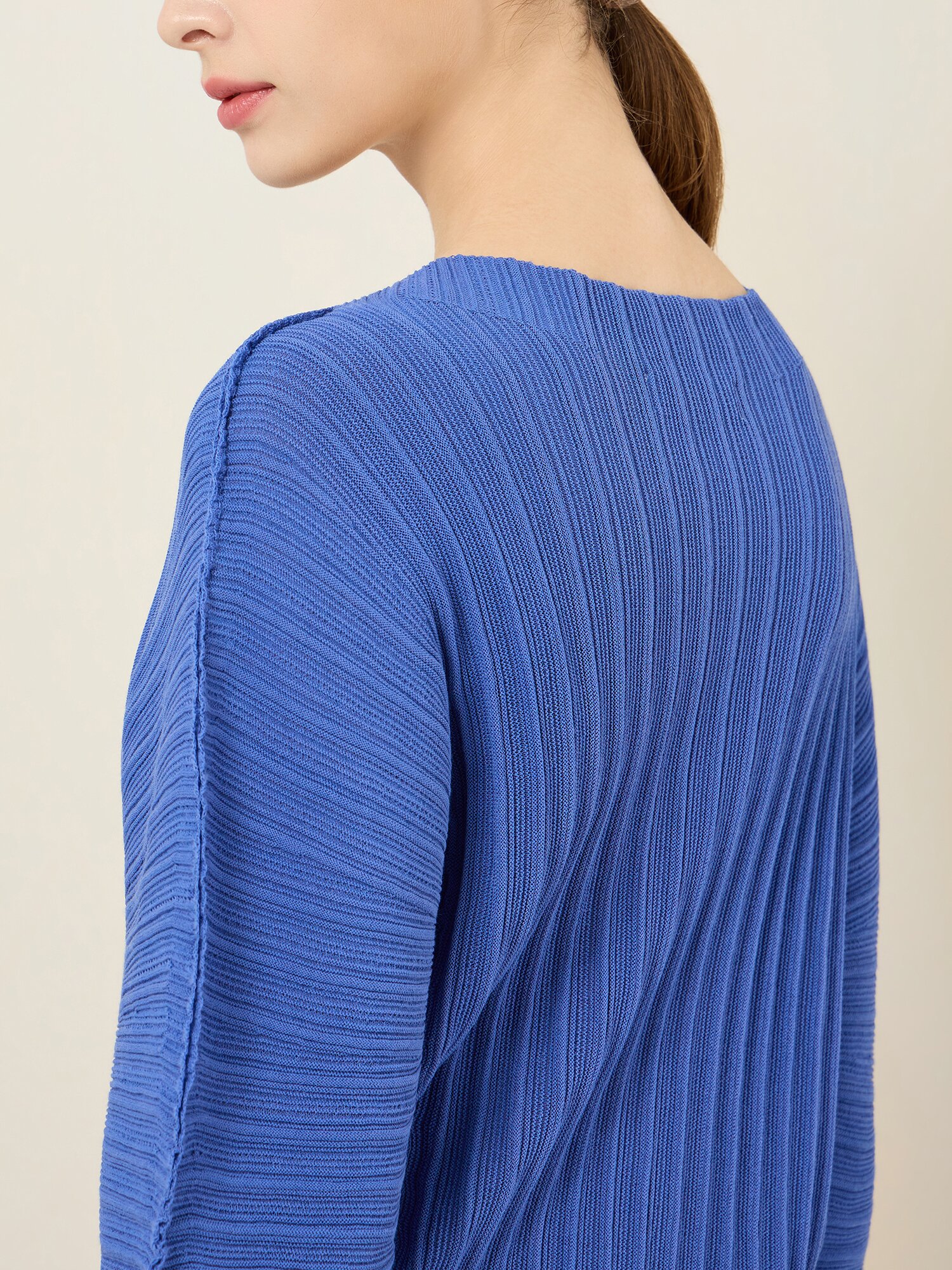 코튼 플리츠 반소매 풀오버 (BLUE)