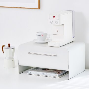 무디타 비화이트 철제 와이드 수납장 43cm / 슬라이드 서랍장 양념통 정리 선반 캡슐보관함