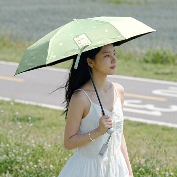 HICKIES UV암막 여름 데일리 자외선차단 그린티 3종 패턴 5단 초경량 양우산