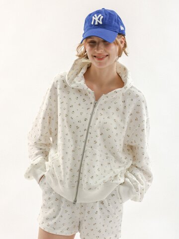 MJ_Floral zip-up hoodie jacket_2color