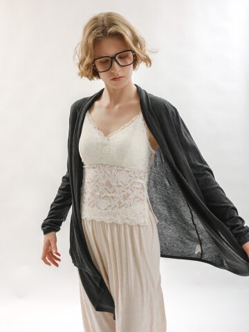 MJ_Open front cardigan_CHARCOAL