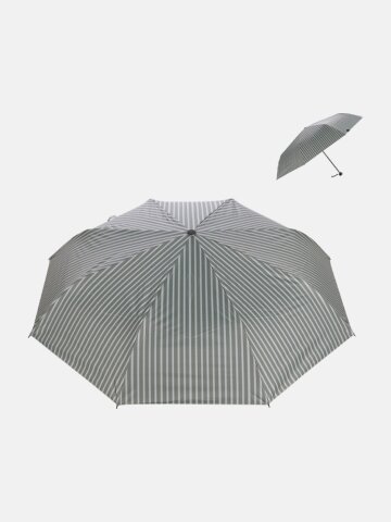 3단 수동 장마철 세로 핀 스트라이프 UV차단 접이식 양우산 SDDR170