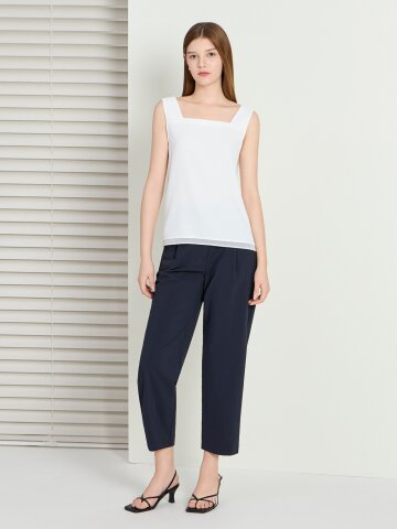 비조 장식 원턱 배기핏 팬츠 