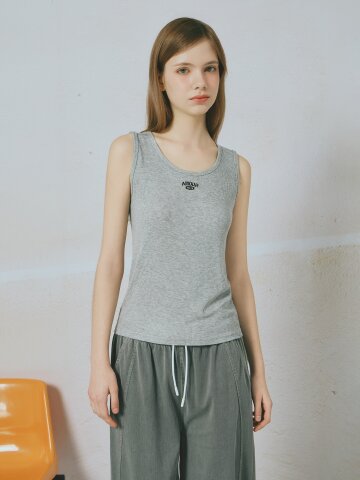 로고 슬리브리스 티셔츠 