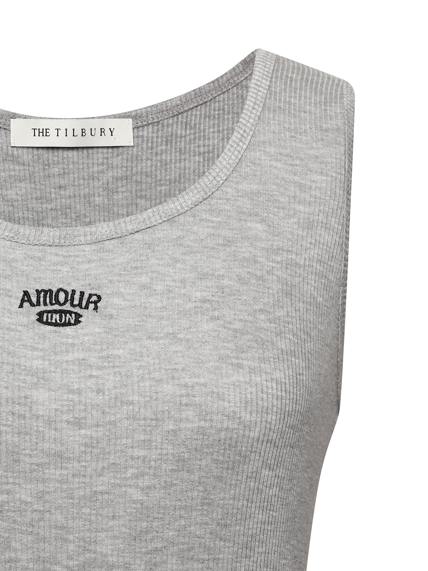 로고 슬리브리스 티셔츠 (GREY)