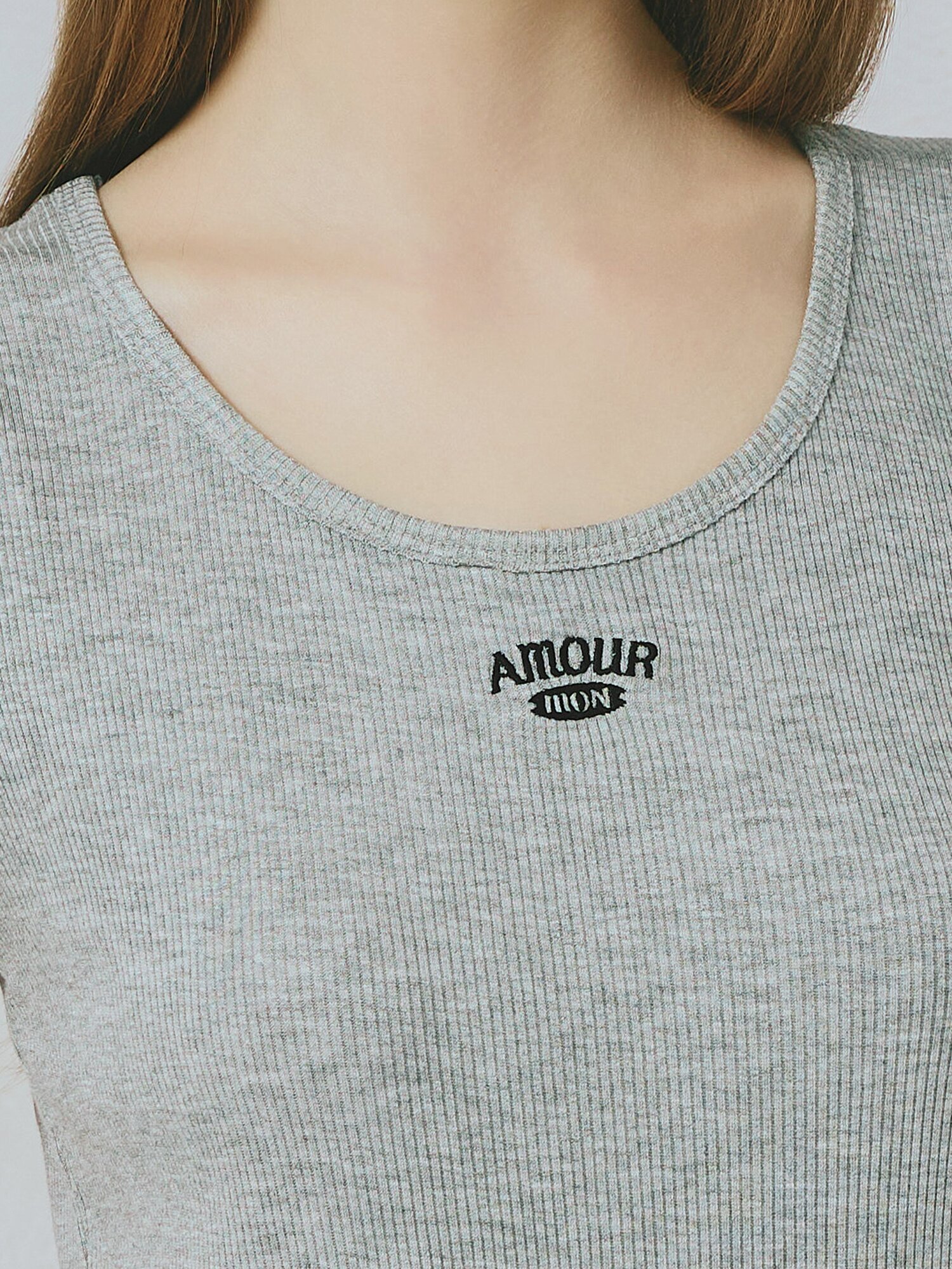 로고 슬리브리스 티셔츠 (GREY)