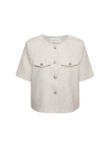 멜란지 트위드 하프 재킷 