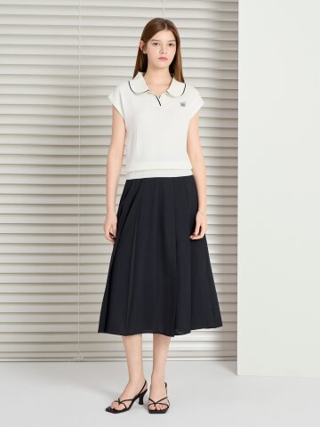 글리터 밴딩 플리츠 스커트 